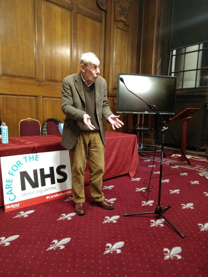 Les Huckfield, activist, researcher and politician talked about the hidden practices of privatisation in the NHS.